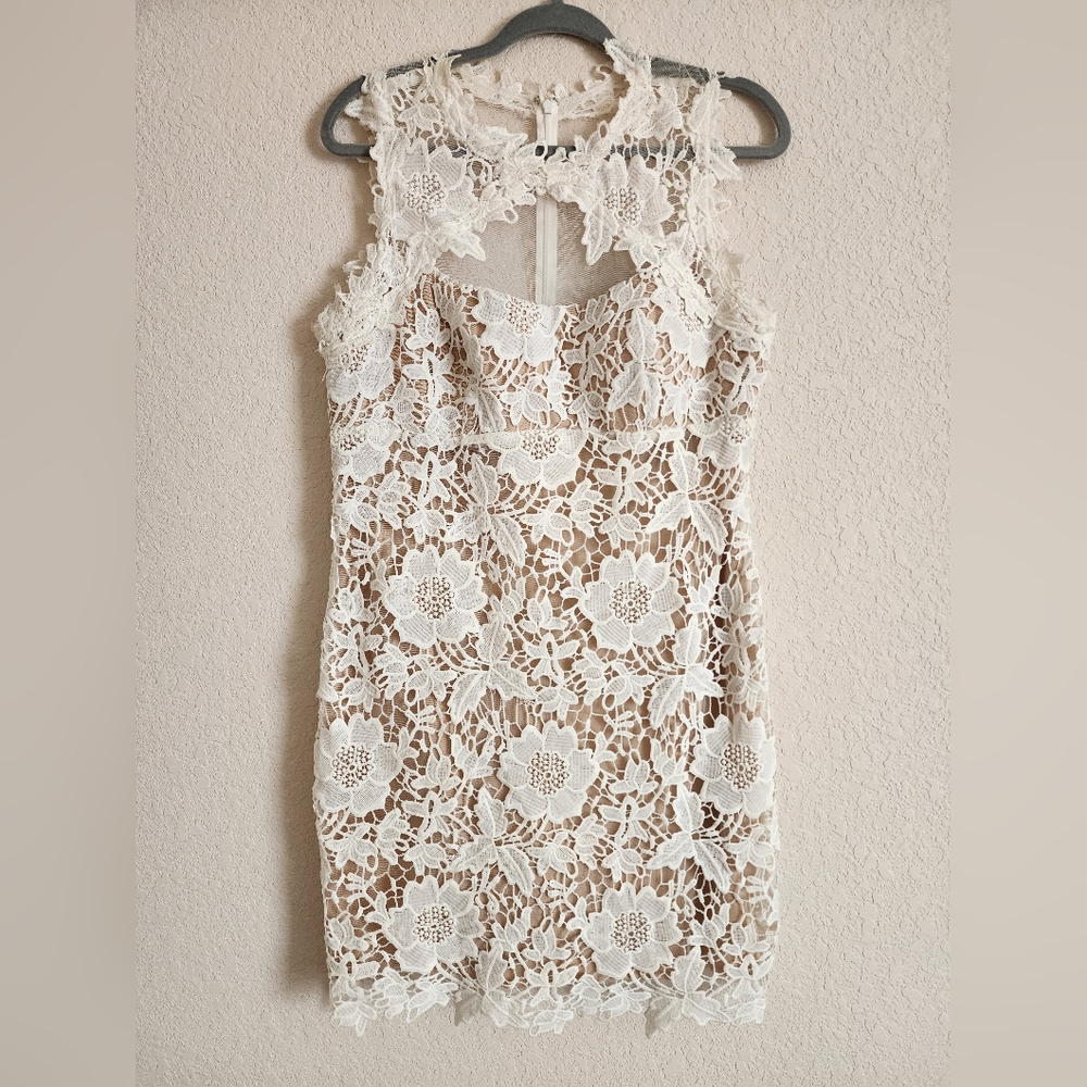 Betsy & Adam white lace dress